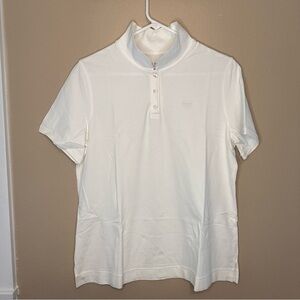 Talbots White Short Sleeve Polo Shirt Size XL